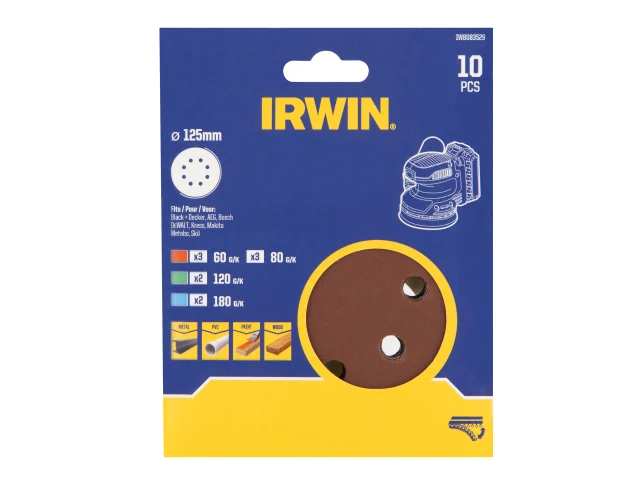 IRWIN® 125mm Sanding Disc Set, 10 Piece - Image 3