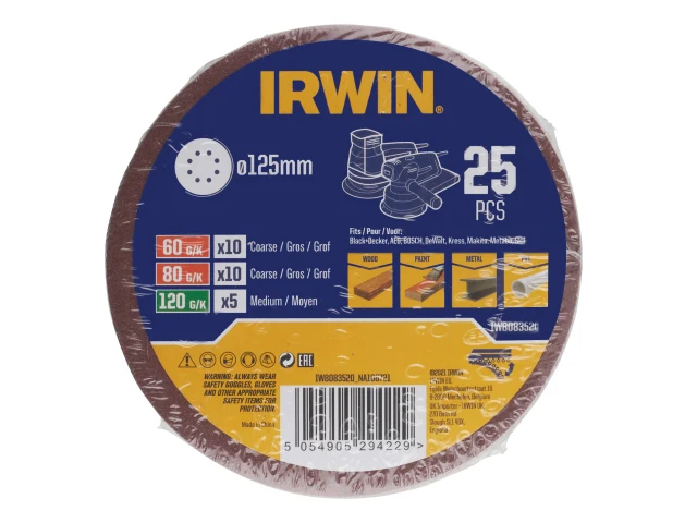 IRWIN® 125mm Sanding Disc Set, 25 Piece - Image 3