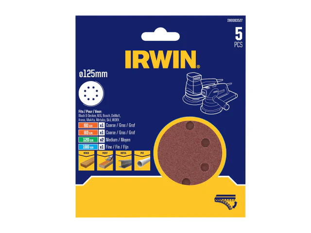 IRWIN® 125mm Sanding Disc Set, 5 Piece - Image 2