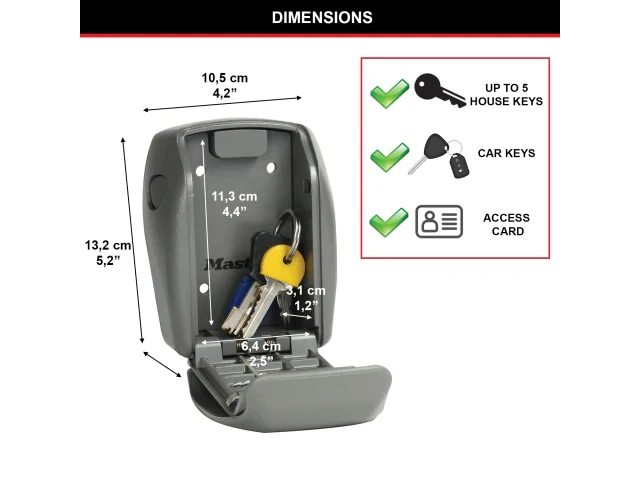Master Lock 5415E Wall-Mounted Reinforced Key Lock Box Bagged - Image 3