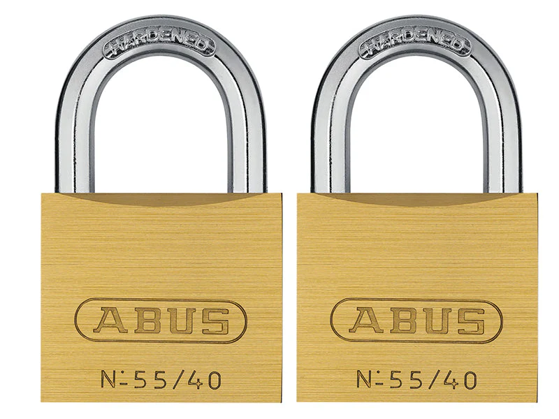ABUS Mechanical 55/40mm Brass Padlocks Twin Pack - Image 2