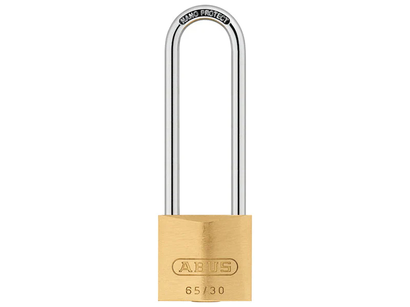 ABUS Mechanical 65/30mm Brass Padlock 60mm Long Shackle - Image 2
