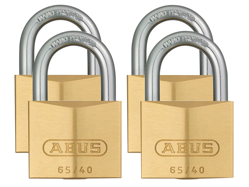 ABUS Mechanical 65/40mm Brass Padlock Quad Pack - Image 2