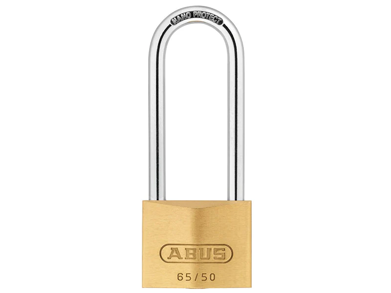 ABUS Mechanical 65/50mm Brass Padlock 80mm Long Shackle - Image 2