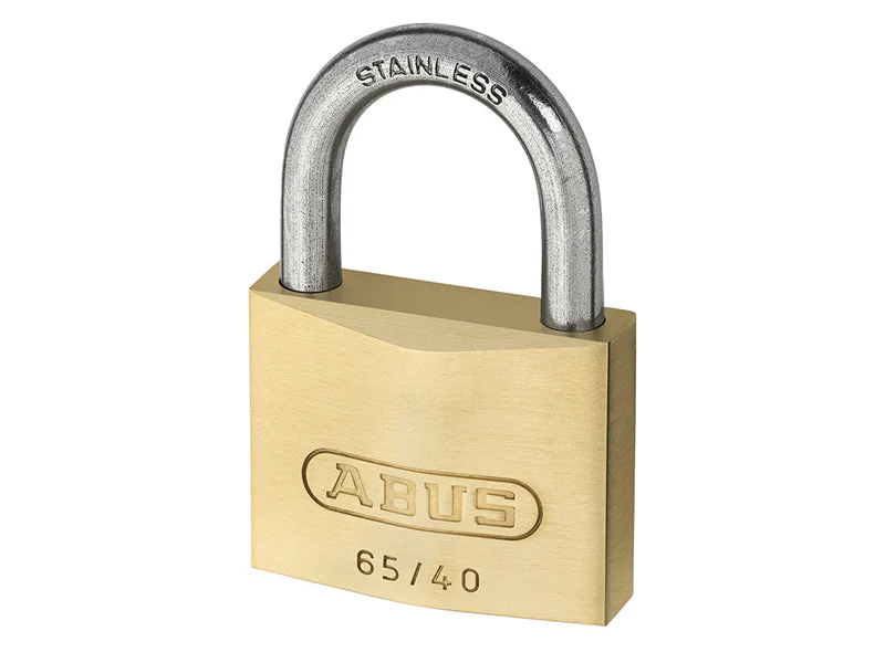 ABUS Mechanical 65IB/30mm Brass Padlock Stainless Steel Shackle Keyed Alike 6304 - Image 2
