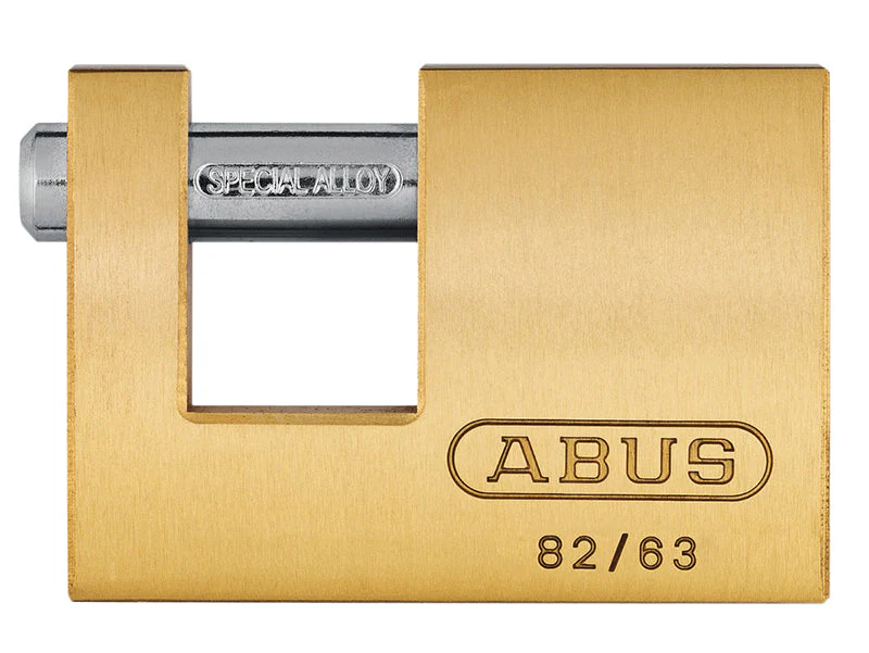 ABUS Mechanical 82/63mm Monoblock Brass Shutter Padlock Carded - Image 2