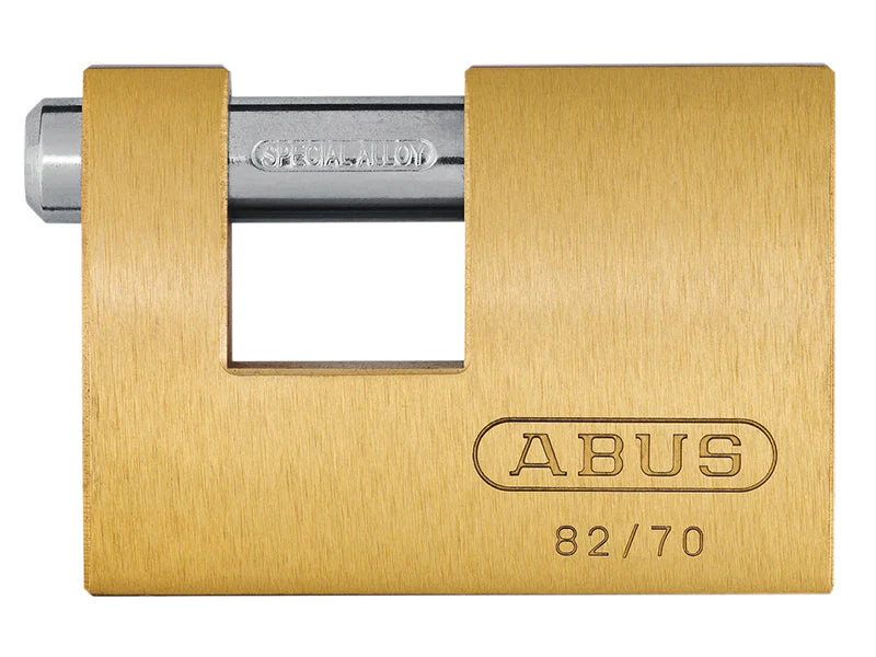 ABUS Mechanical 82/70mm Monoblock Brass Shutter Padlock - Image 2