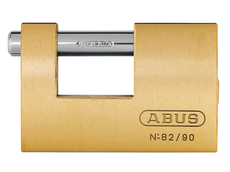 ABUS Mechanical 82/90mm Monoblock Brass Shutter Padlock - Image 2