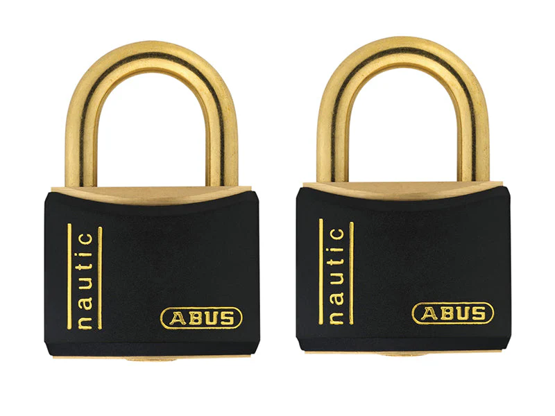 ABUS Mechanical  T84MB/40mm Black Rustproof Padlock Twin Pack Carded