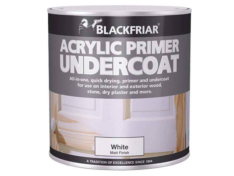 Blackfriar Quick Drying Acrylic Primer Undercoat White 1 litre - Image 2