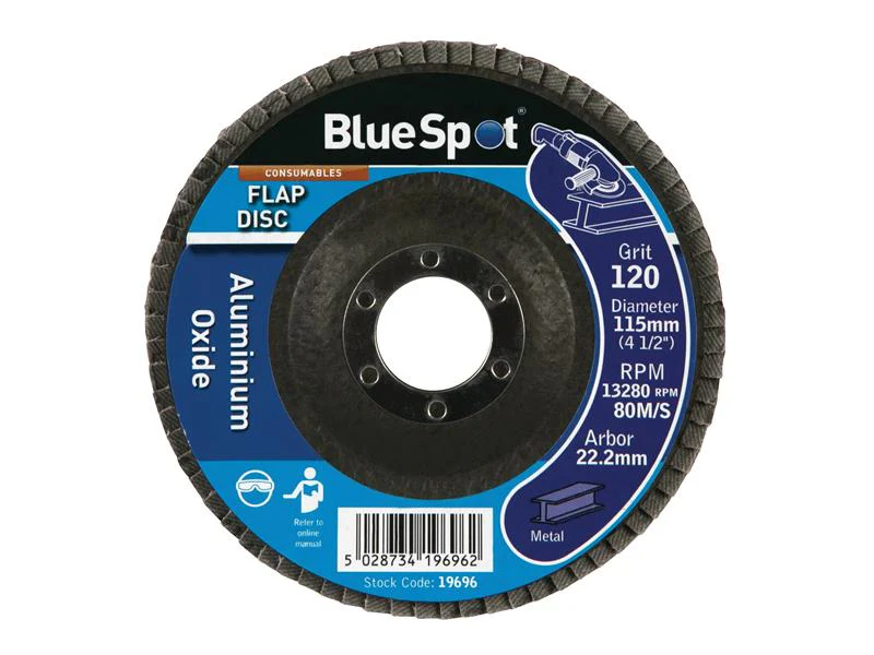 BlueSpot Tools Sanding Flap Disc 115mm 120 Grit - Image 2