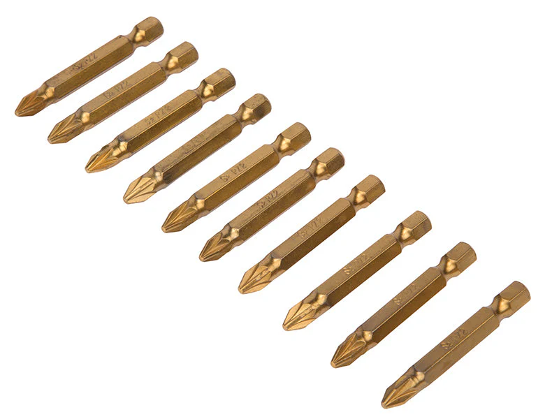 BlueSpot Tools Titanium Coated Screwdriver Bits PZ2 x 50mm (Pack 10) - Image 2