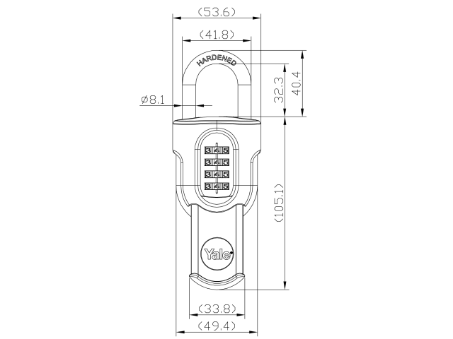 Yale Locks Combi Padlock with Slide Cover 50mm - Image 2