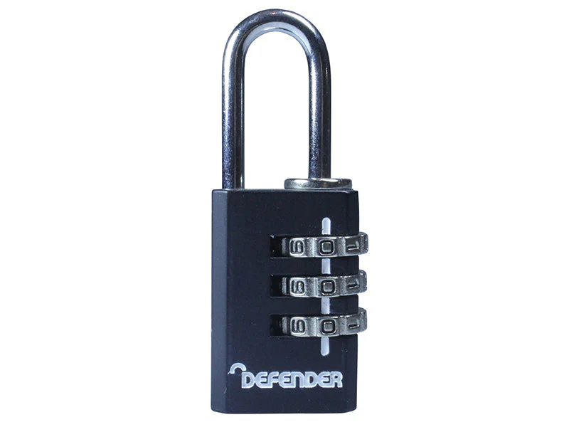 DEFENDER Black Die-Cast Combination Padlock 20mm - Image 2