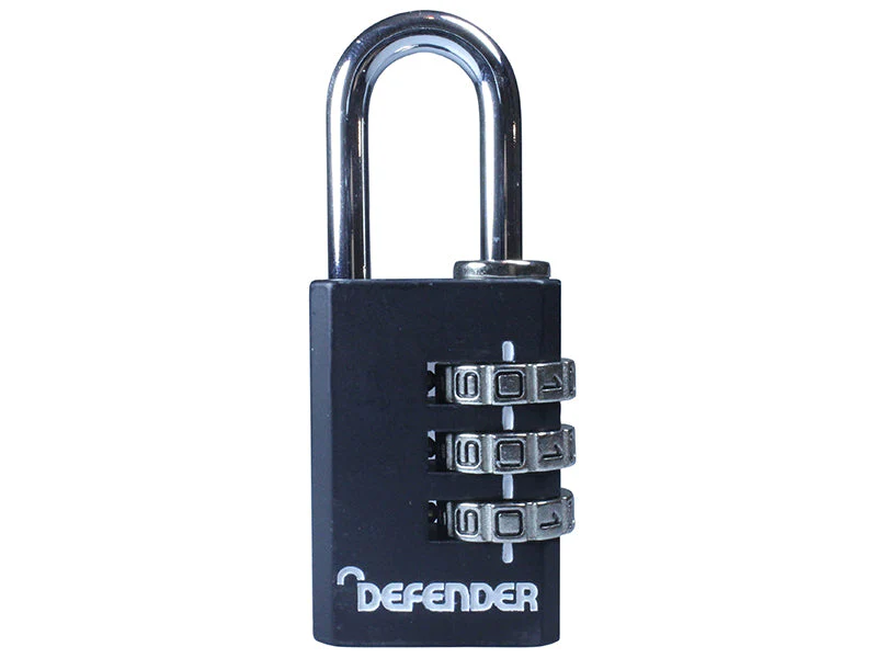 DEFENDER Black Die-Cast Combination Padlock 30mm - Image 2