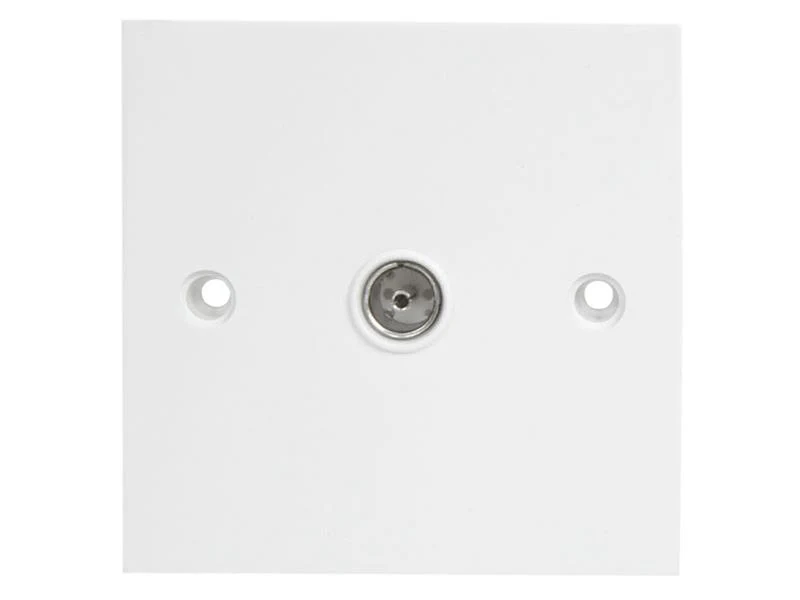 Dencon Single Flush Coax TV Socket White