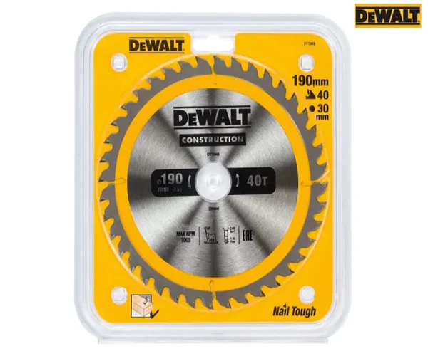 Portable Construction Circular Saw Blade 190 x 30mm x 40T - Image 2