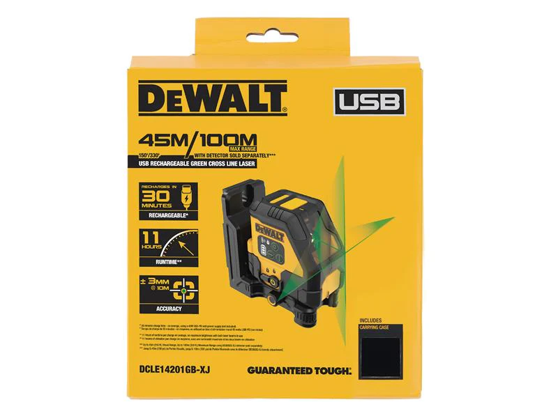 DeWALT Power Tools DCLE14201 USB Cross Line Green Beam Laser - Image 2