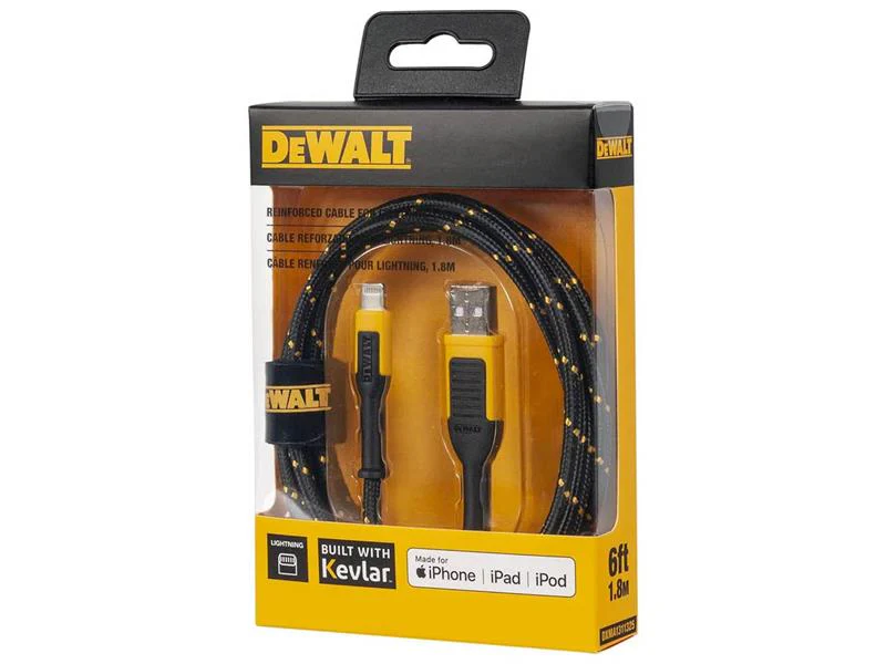 DEWALT Telecoms USB A to Lightning® Reinforced Charging Cable 1.8m (6ft) - Image 5