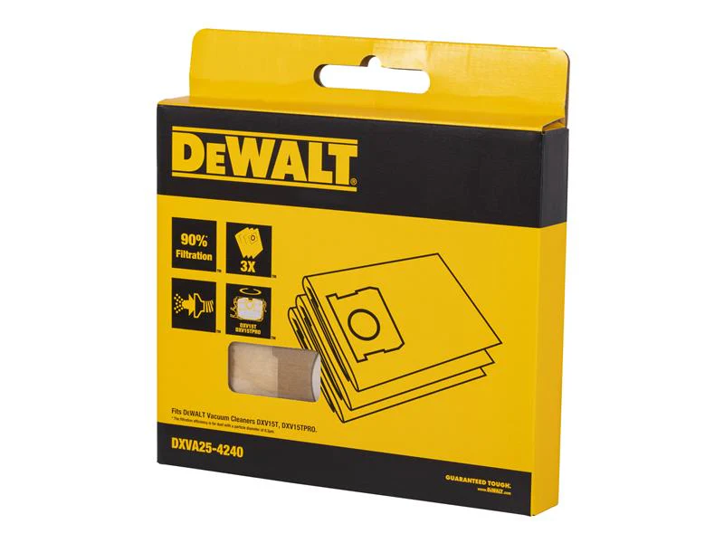DEWALT Vacuum DXVA25-4240 Dust Bag (Pack 3) - Image 3