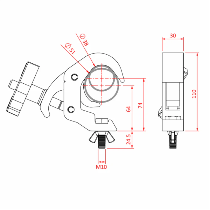Doughty All Weather Slimline Quick Trigger Hook Clamp - Image 6