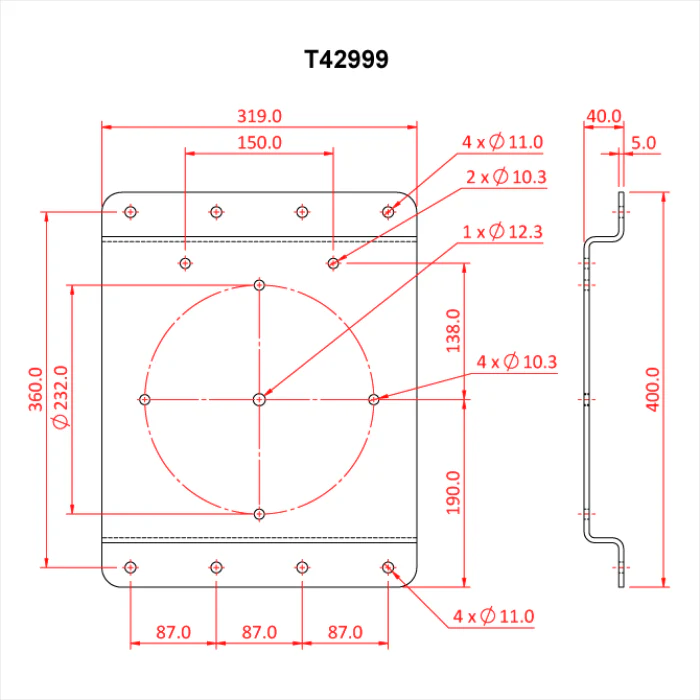 Doughty Heavy Duty Wall Mounting Plates for Stage Pulleys - Image 4