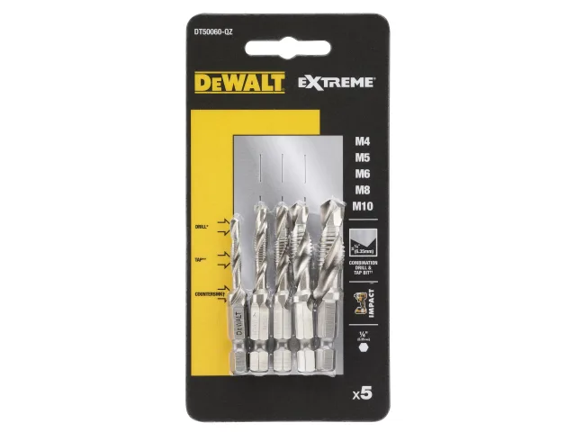 DEWALT DT50060 Impact Ready Drill Tap Set, 5 Piece - Image 4