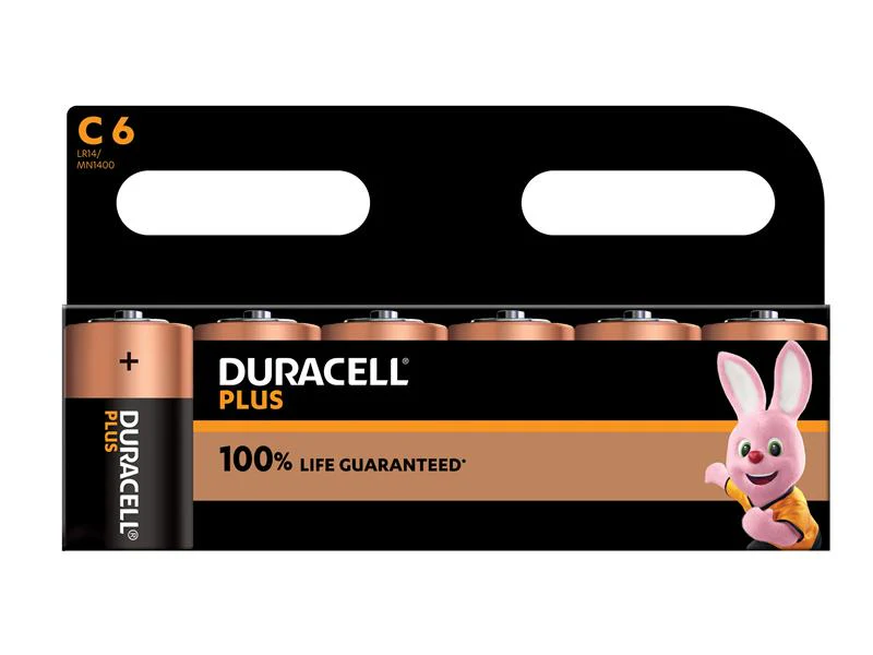 Duracell C Cell Plus Power +100% Batteries (Pack 6) - Image 2