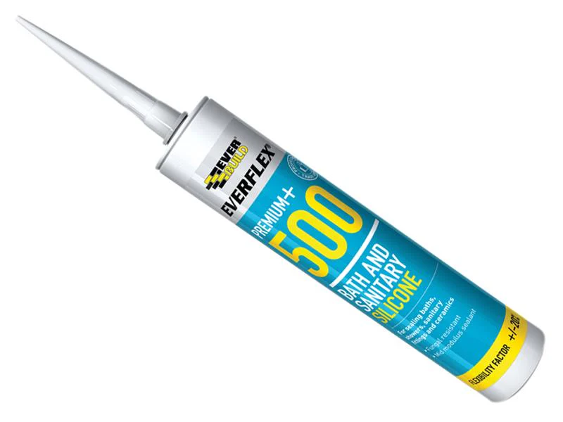 Everbuild  500 Bath & Sanitary Silicone Sealant Translucent 290ml