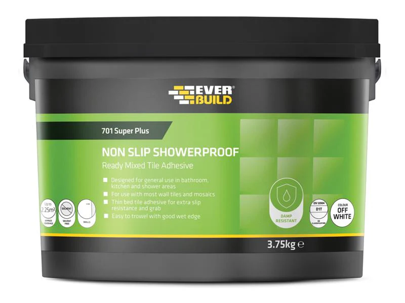 Everbuild 701 Acrylic Non Slip Tile Adhesive 3.75kg - Image 2