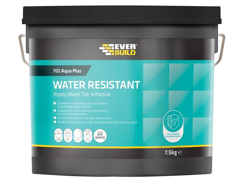 Everbuild 702 Water Resistant Tile Adhesive 16kg/10 litre