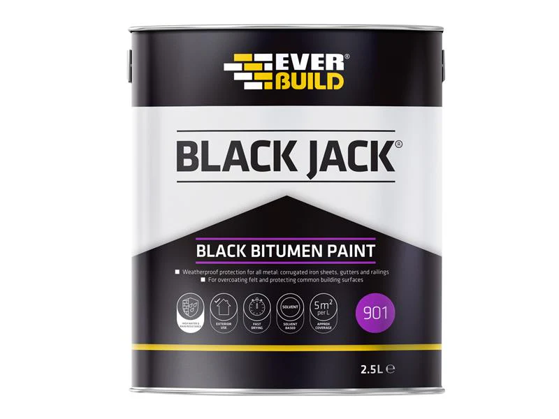 Everbuild  Black Jack® 901 Black Bitumen Paint 2.5 litre