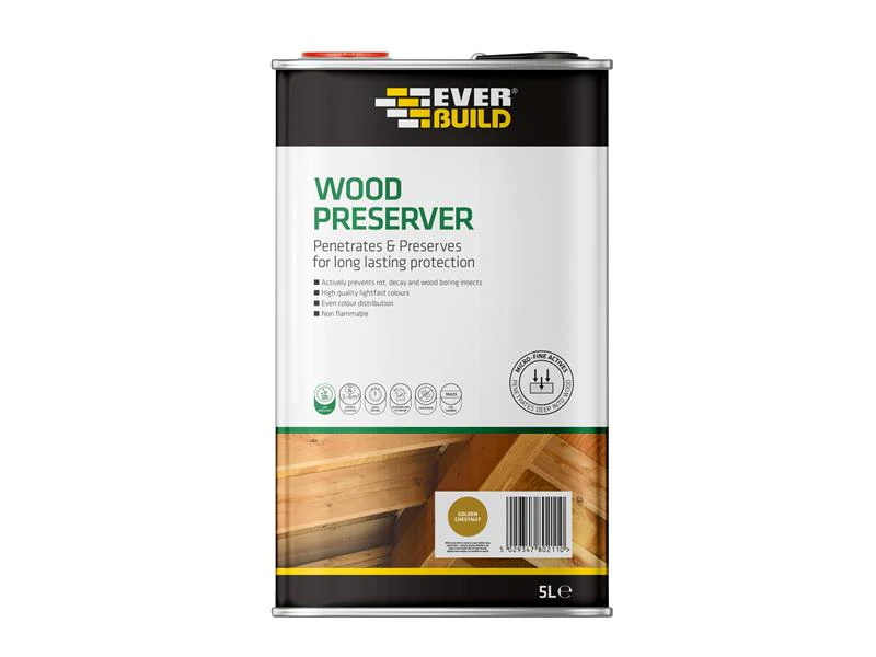 Everbuild Wood Preserver Golden Chestnut 5 litre - Image 2