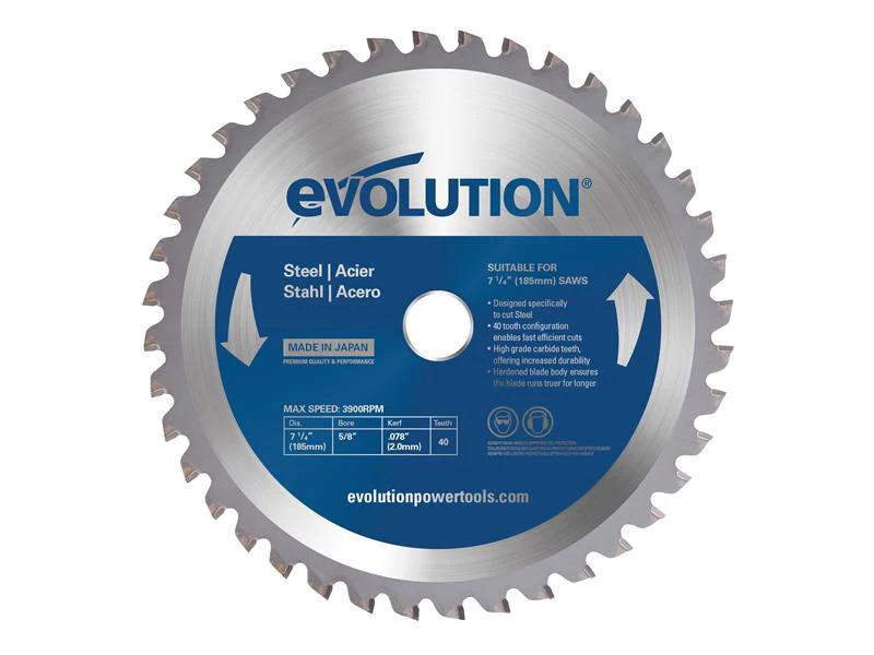 Evolution Mild Steel Cutting Circular Saw Blade 185 x 20mm x 40T - Image 2