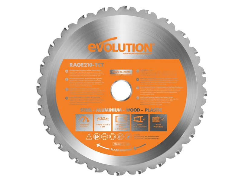 Evolution Multi-Material Mitre Saw Blade 210 x 25.4mm x 24T - Image 2