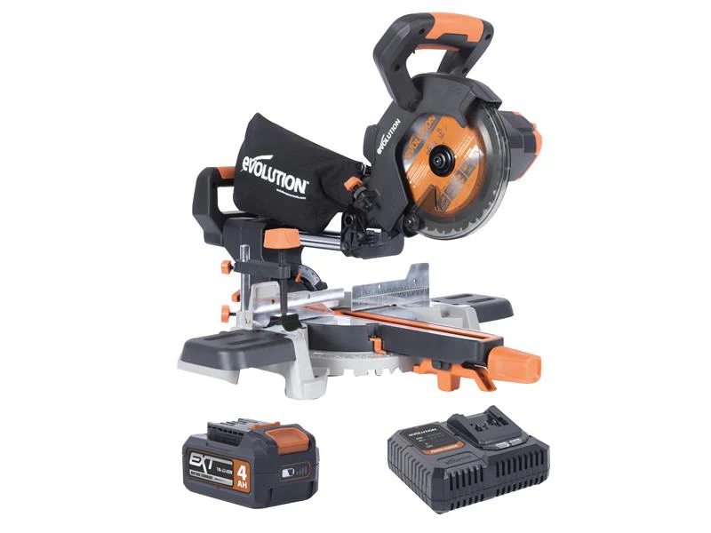 Evolution R185SMS-Li EXT Sliding Mitre Saw 18V 1 x 4.0Ah Li-ion - Image 2