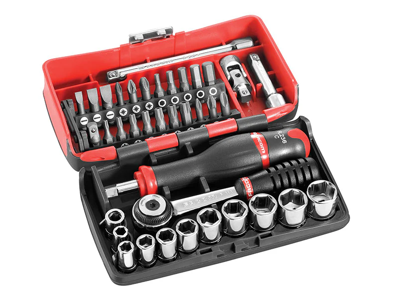 Facom  1/4in Drive R2NANO Socket Set, 38 Piece - Image 2