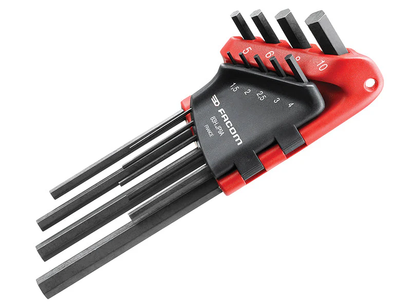 Facom  83H.JP9A Metric Hexagon Key Long Arm Set, 9 Piece