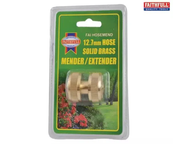 Faithfull Brass Hose Mender 12.5mm (1/2in) - Image 3