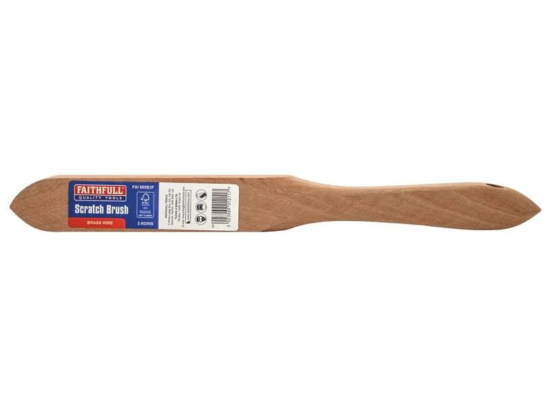 Faithfull Brass Scratch Brush, Three Row - Image 4