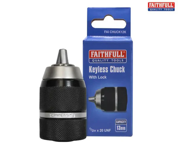 Faithfull Chuck Keyless Impact 13mm Capacity 1/2 x 20 UNF