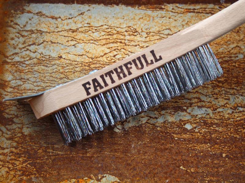 Faithfull Heavy-Duty Scratch Brush with Scraper - 4 Row - Image 2