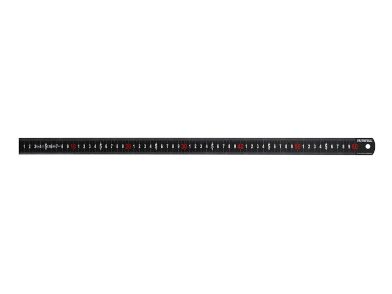 Faithfull Matt Black Stainless Steel Measuring Rule