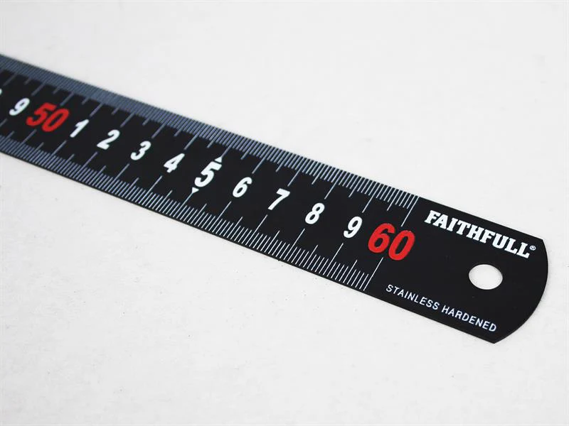 Faithfull Matt Black Stainless Steel Measuring Rule - Image 2