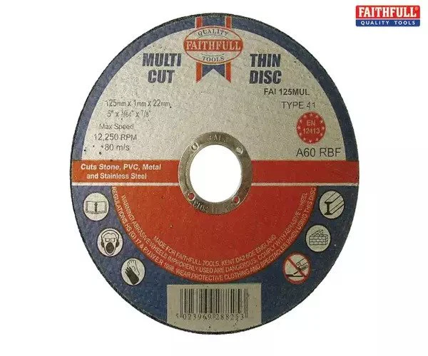 Faithfull Multi-Purpose Cutting Disc 125 x 1.0 x 22.23mm (Pack 10)