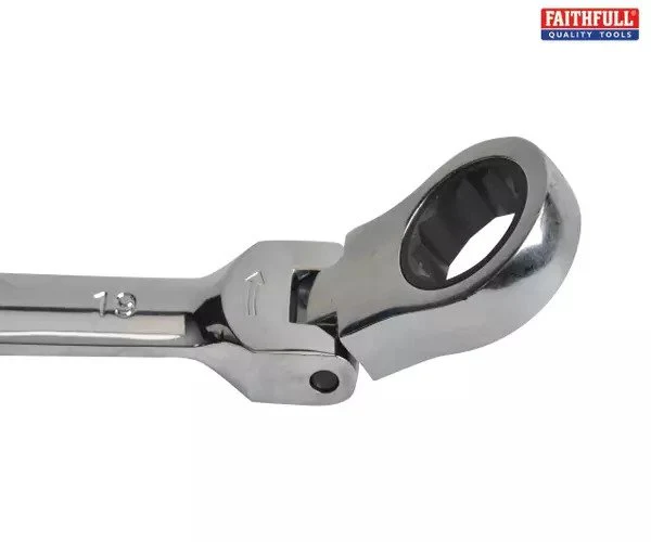 Faithfull Ratchet Combination Spanner Flex Head CV 15mm - Image 2
