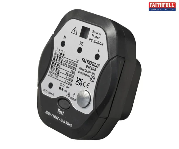 Faithfull Socket Polarity Tester with RCD Test Function - Image 3