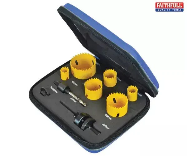 Faithfull Universal Varipitch Holesaw Electrician's Kit, 9 Piece 16-51mm - Image 3