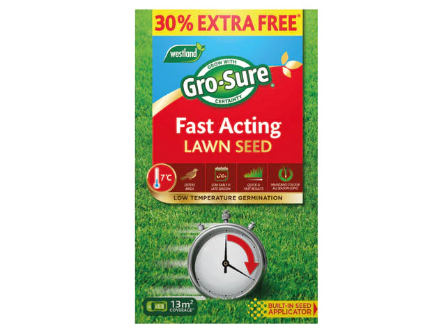 Gro-Sure Fast Acting Lawn Seed 10m² + 30% Free