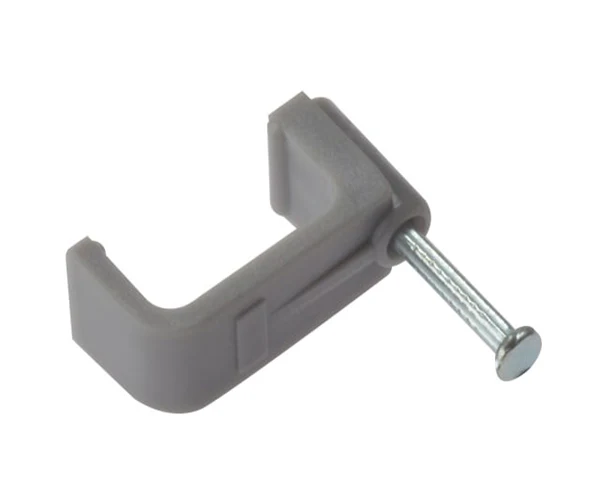 ForgeFix Cable Clip Flat Grey 6.00mm Box 100